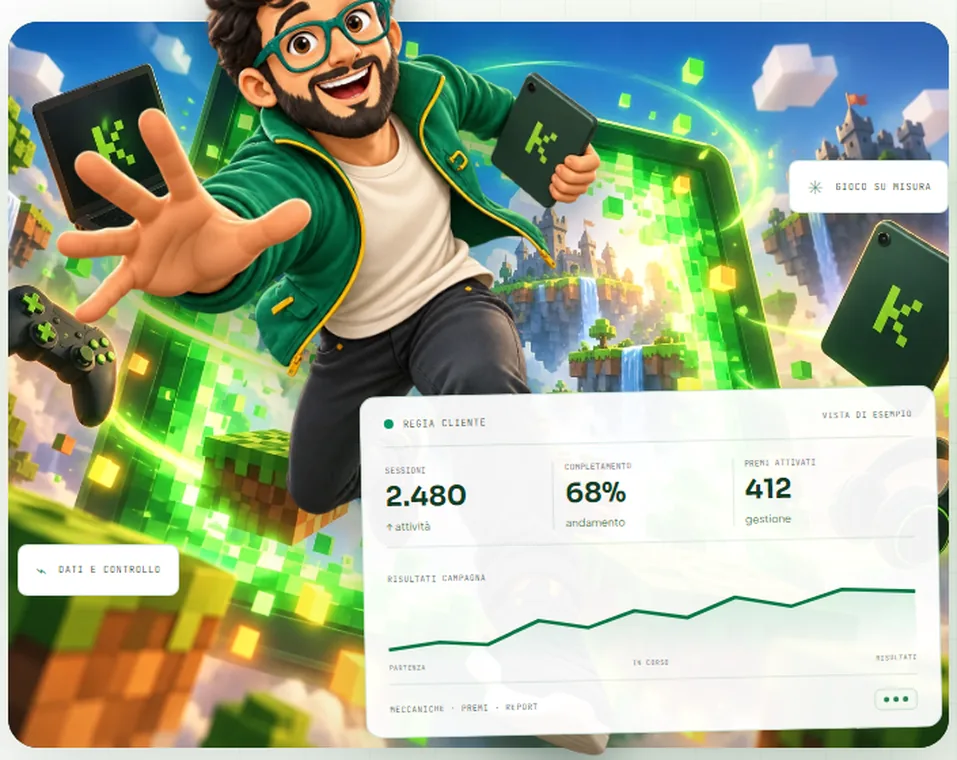 Kimgraf Gaming: illustrazione del gioco e pannello di regia
