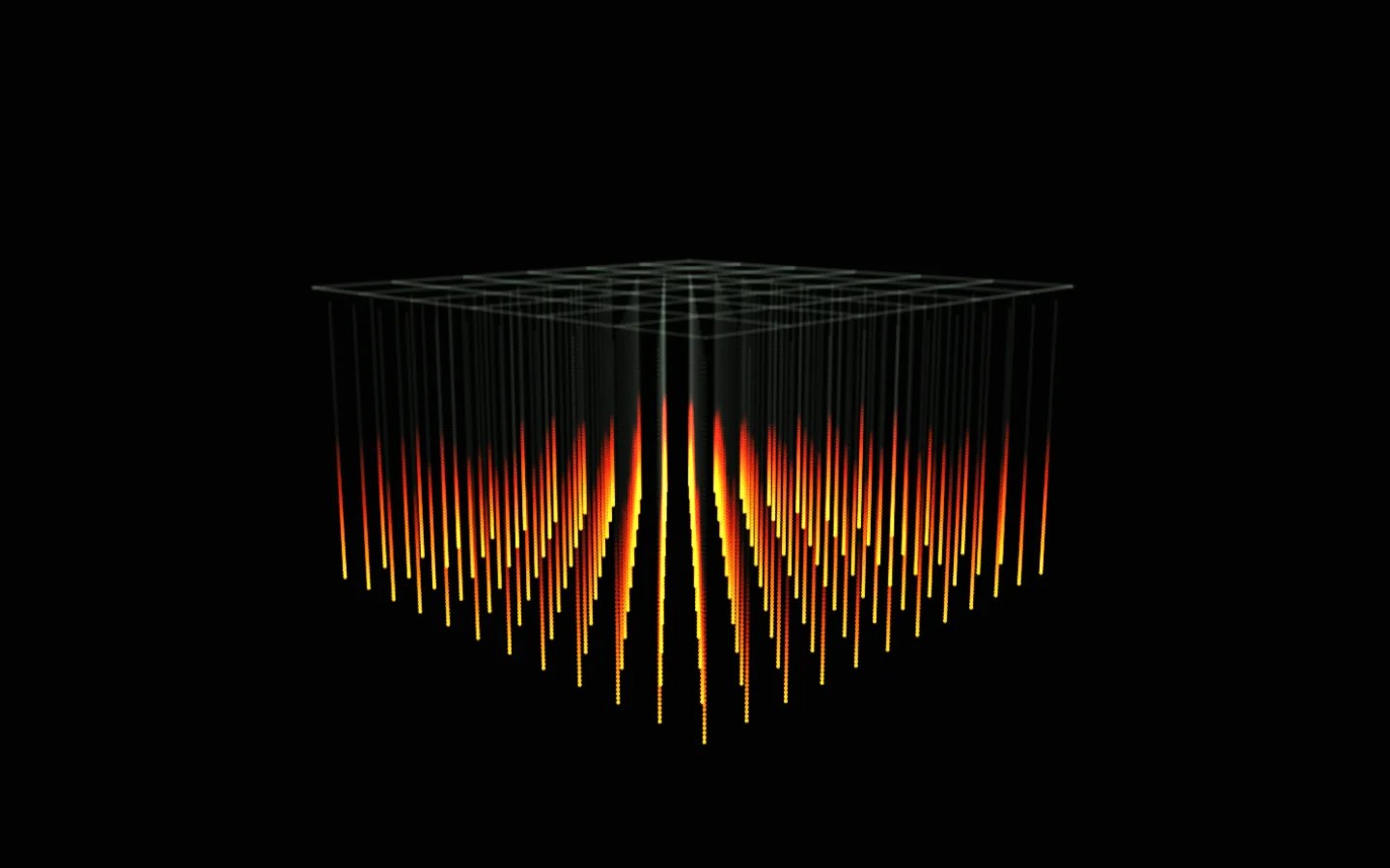 Il lampadario con l'effetto Fiamma e la palette Fuoco